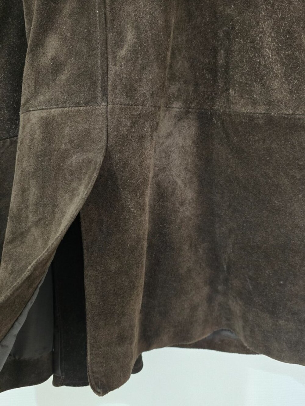 Joseph Abbound Outerwear Men's Heavy Suede Leather Jacket Zip Dark Brown Large - Picture 10 of 13
